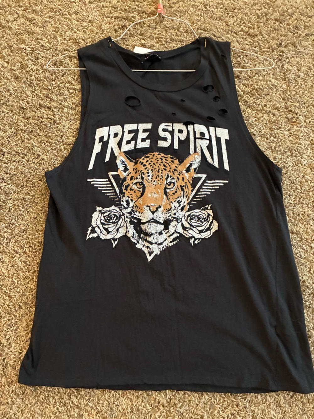 Free Spirit Graphic Tank Top - Black